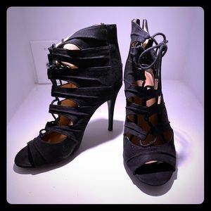 Anne Michelle opentoe booties,high heel over ankle